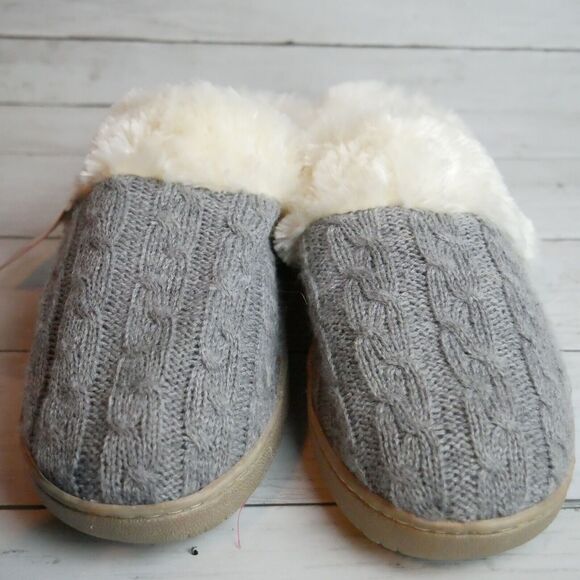 Northside Womens Size XL (11) Elena Slipper Chunky Sweater-Knit Upper Faux Fur - Picture 3 of 9